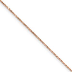 1.1mm 14K Rose Gold Solid Flat Cable Chain Necklace, 18 Inch